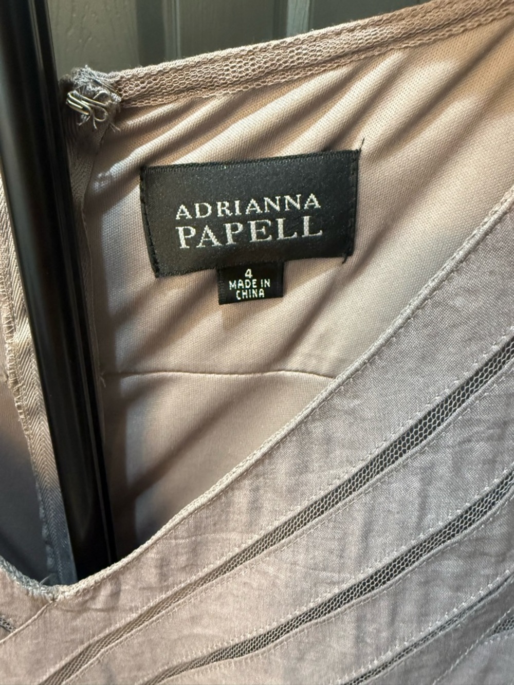 Adrianna Papell Dusty Mauve Pleated Ruffle Midi Dress - Picture 3 of 5